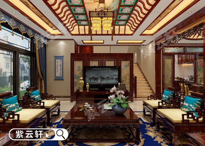 天博官方网站山西吕梁中式别墅装修设计不张扬的奢华感(图1)